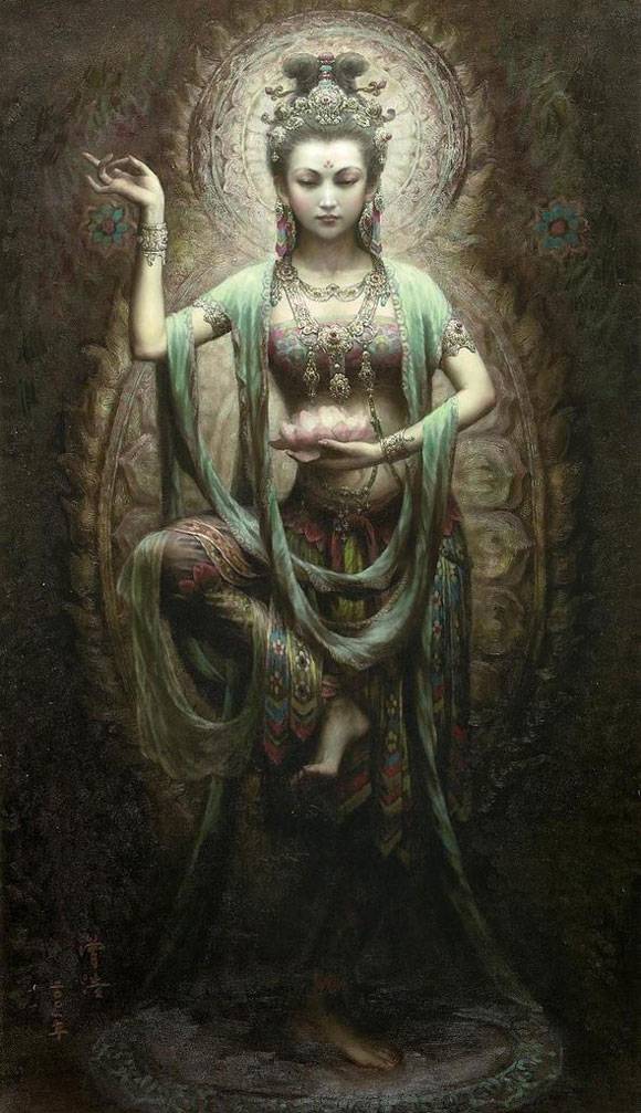 曾浩之敦煌飞天油画
